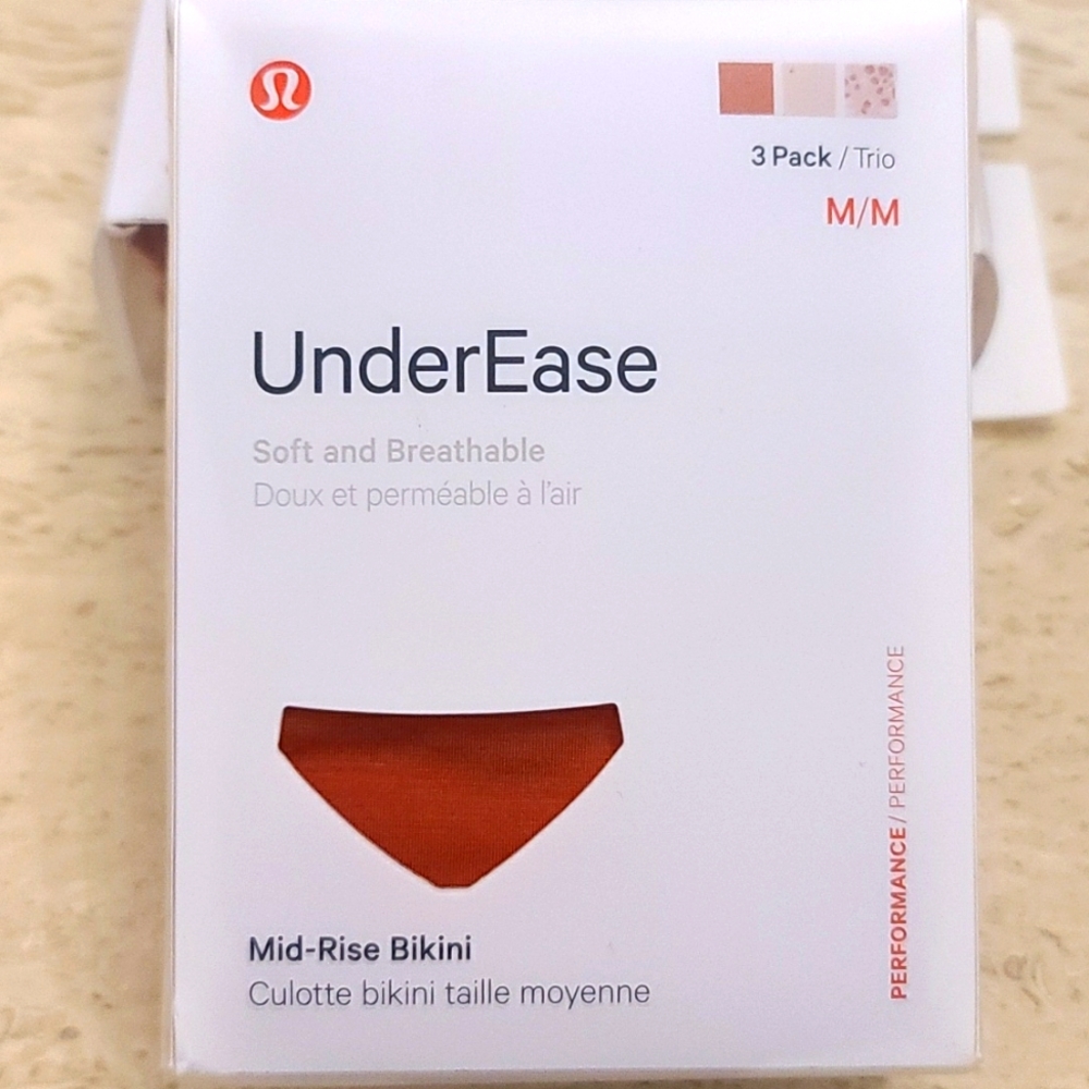 LuluLemon UnderEase Mid-Rise Boyshort Underwear 3 Pack Size Medium